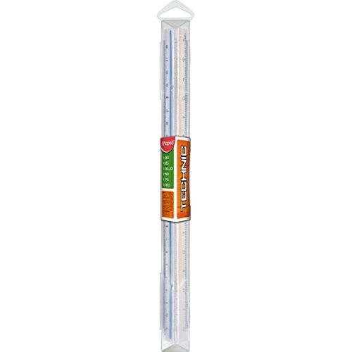 Rulers - Architect's Scale Ruler - (Maped) - Blue: 1:100, 1:200, 1:250, 1:300, 1:400, 1:500