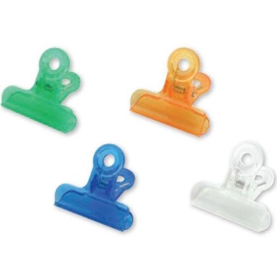Clips - Plastic Bulldog Clips (Multicoloured pack of 4) - (Spree)