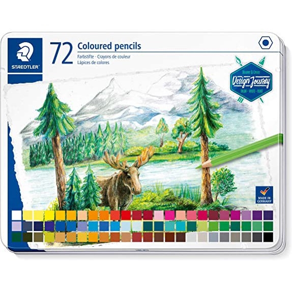 Colouring Pencils - Design Journey Colouring Pencils in a Tin Box - (Staedtler) - Pack of 72