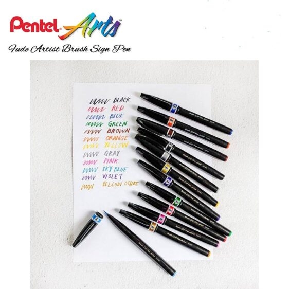 Pens - Artist Brush Set by 12 - (Pentel Arts)