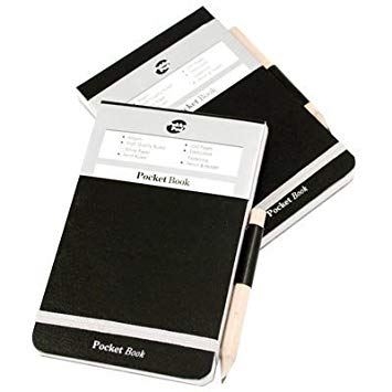 Notebooks - Black Pocket Book A7 with Pencil - (Pukka Pad)