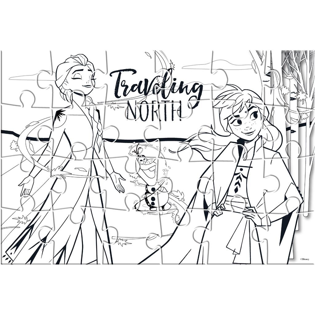 Puzzles - Disney Two in One Puzzles for colouring - (Luna) - Frozen II