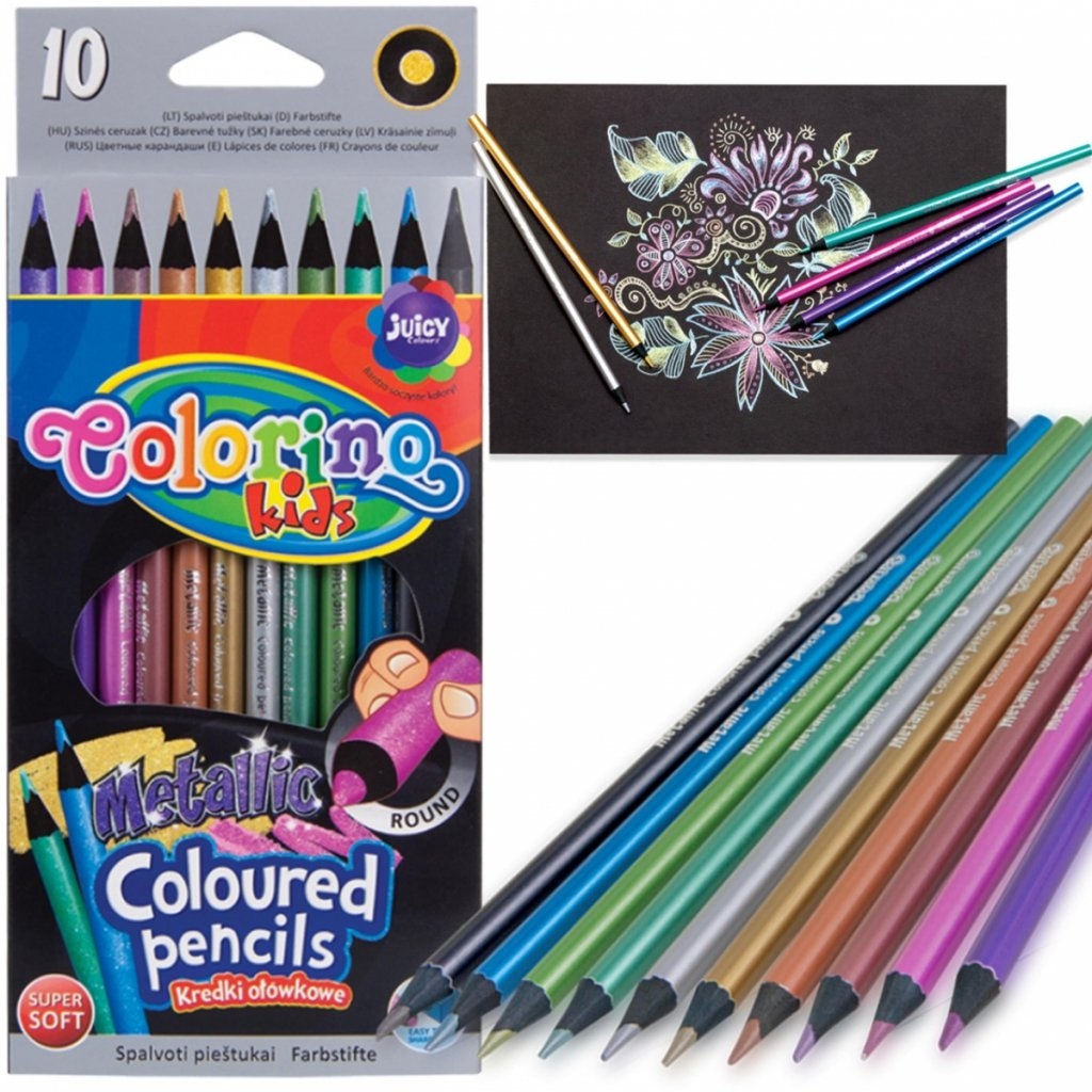 Colouring Pencils - Metallic Pencil Colours by 10 - (Colorino)