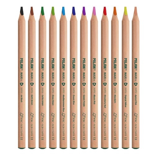 Colouring Pencils - Maxi/Jumbo Colouring Pencils Set including a sharpener - (Milan)