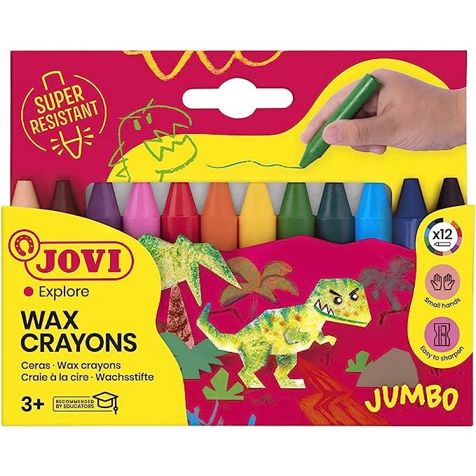 Crayons - Thick Wax Crayons by 12/18 - (JOVI) - x12
