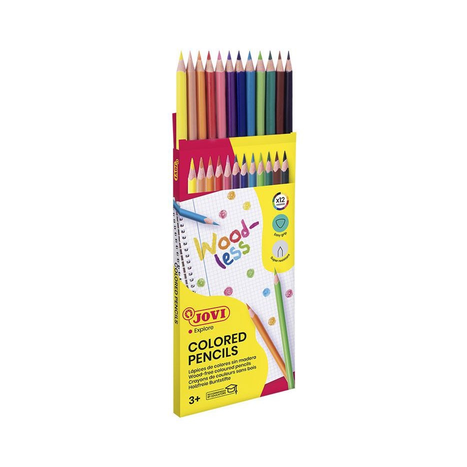 Colouring Pencils - Woodless Colour Pencils - (Jovi) - Pack of 12