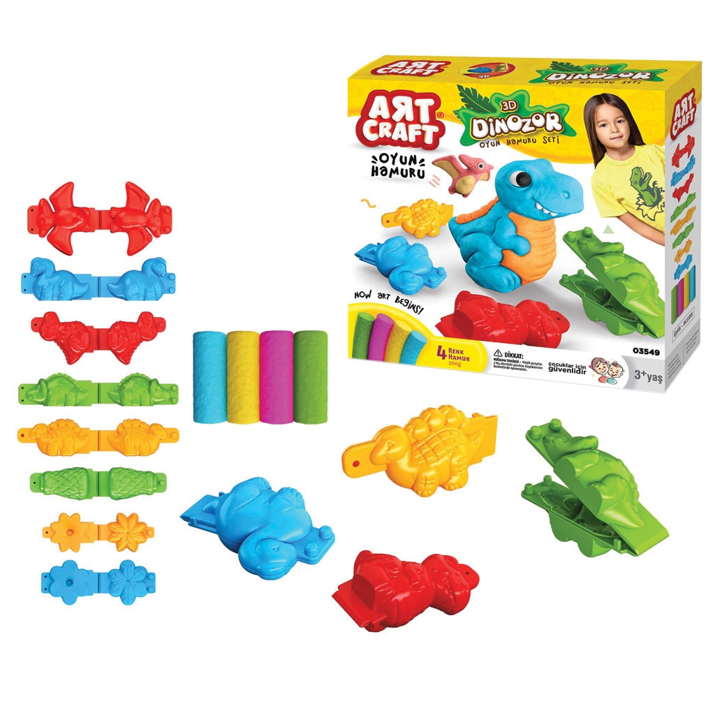 Play Dough - 3D Dinosaur Play Dough Set - (Art Craft)