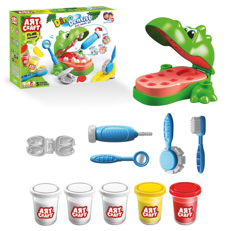 Play Dough - Dinosaur Dentist Play Dough Set - (Art Craft)