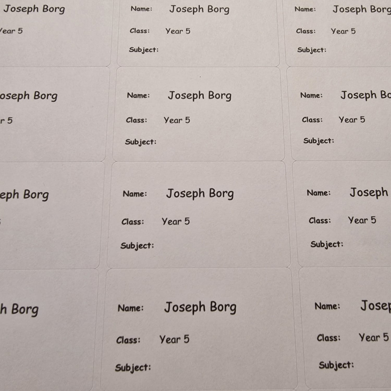 PAPER LABELS 63MM BY 38MM - Text Only