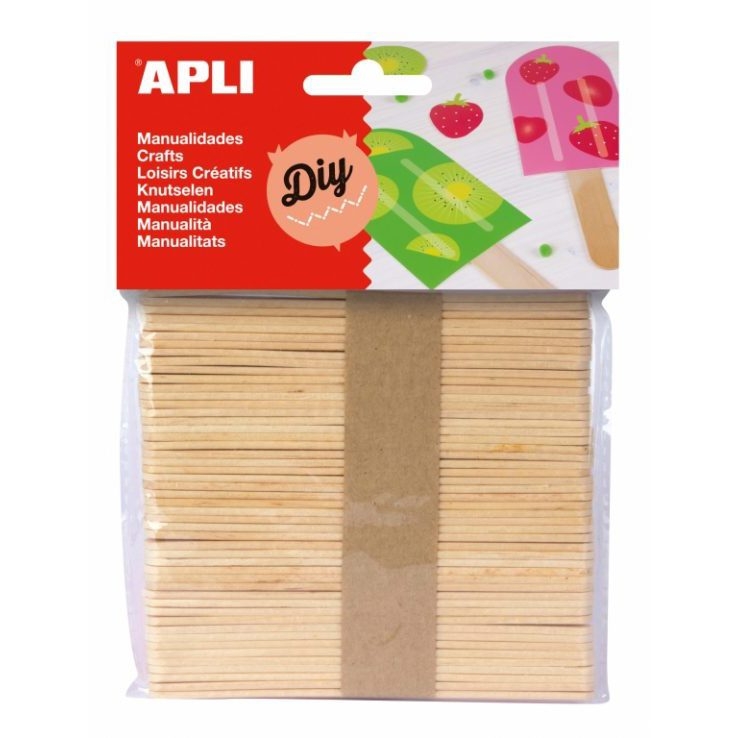 Crafts - Lollipop Wooden Sticks/Popsicle Sticks 1cm Wide - (Apli)