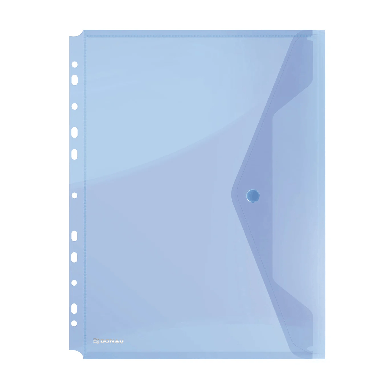 Folders - Transparent Button Folder A4 with Punched Holes - (Donau)