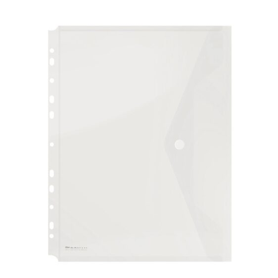 Folders - Transparent Button Folder A4 with Punched Holes - (Donau)