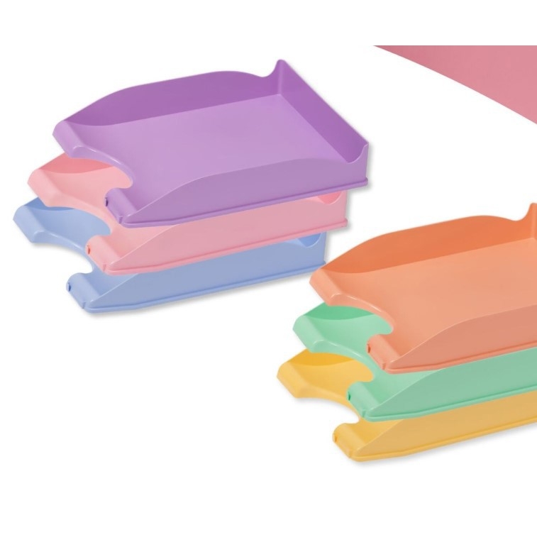 Paper Trays - Pastel Colours Stackable Desk Trays - (Faibo)