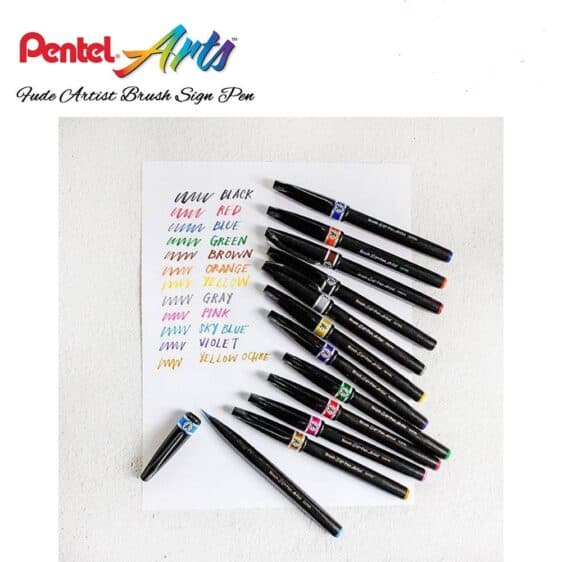 Pens - Artist Brush Set by 12 - (Pentel Arts)