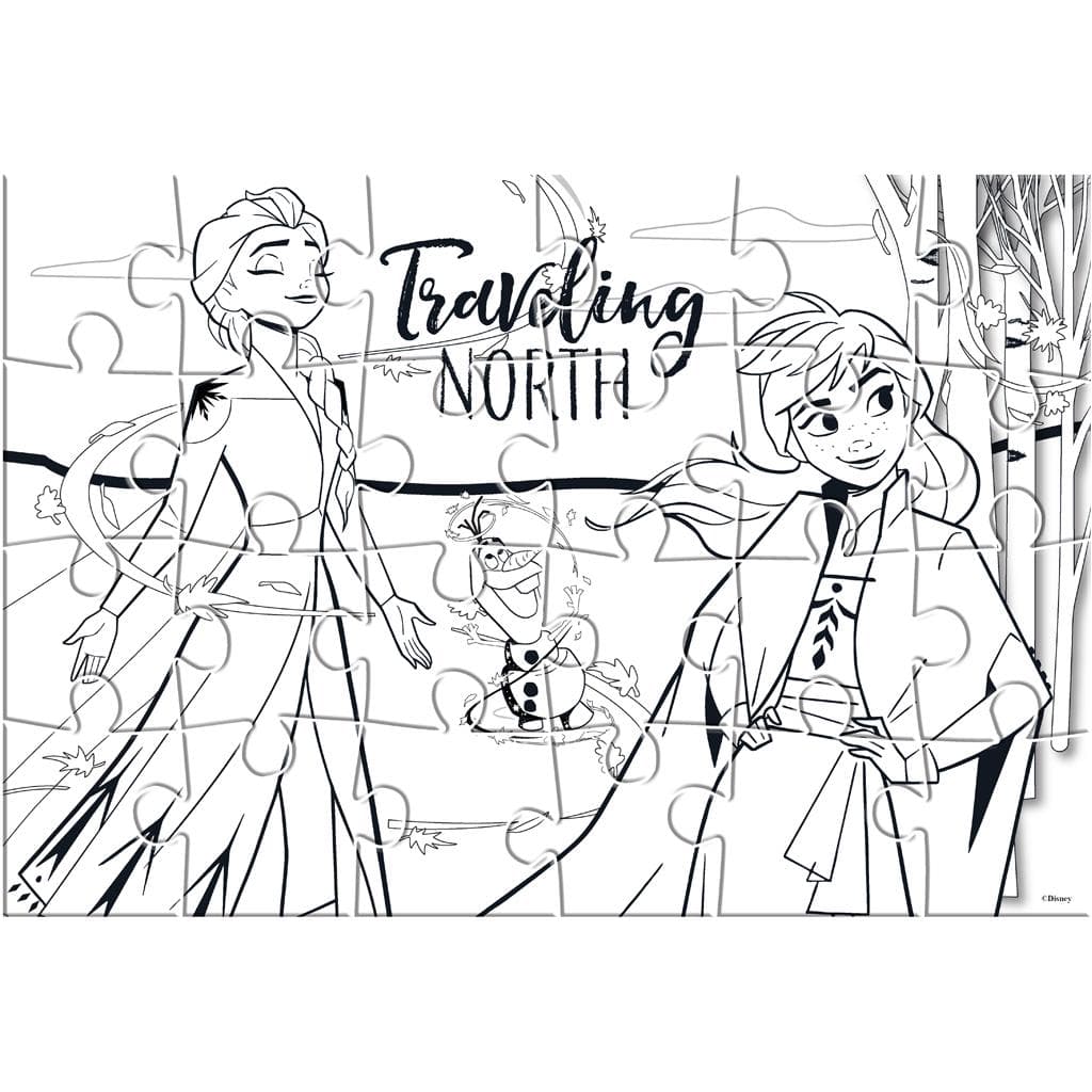 Puzzles - Disney Two in One Puzzles for colouring - (Luna) - Frozen II