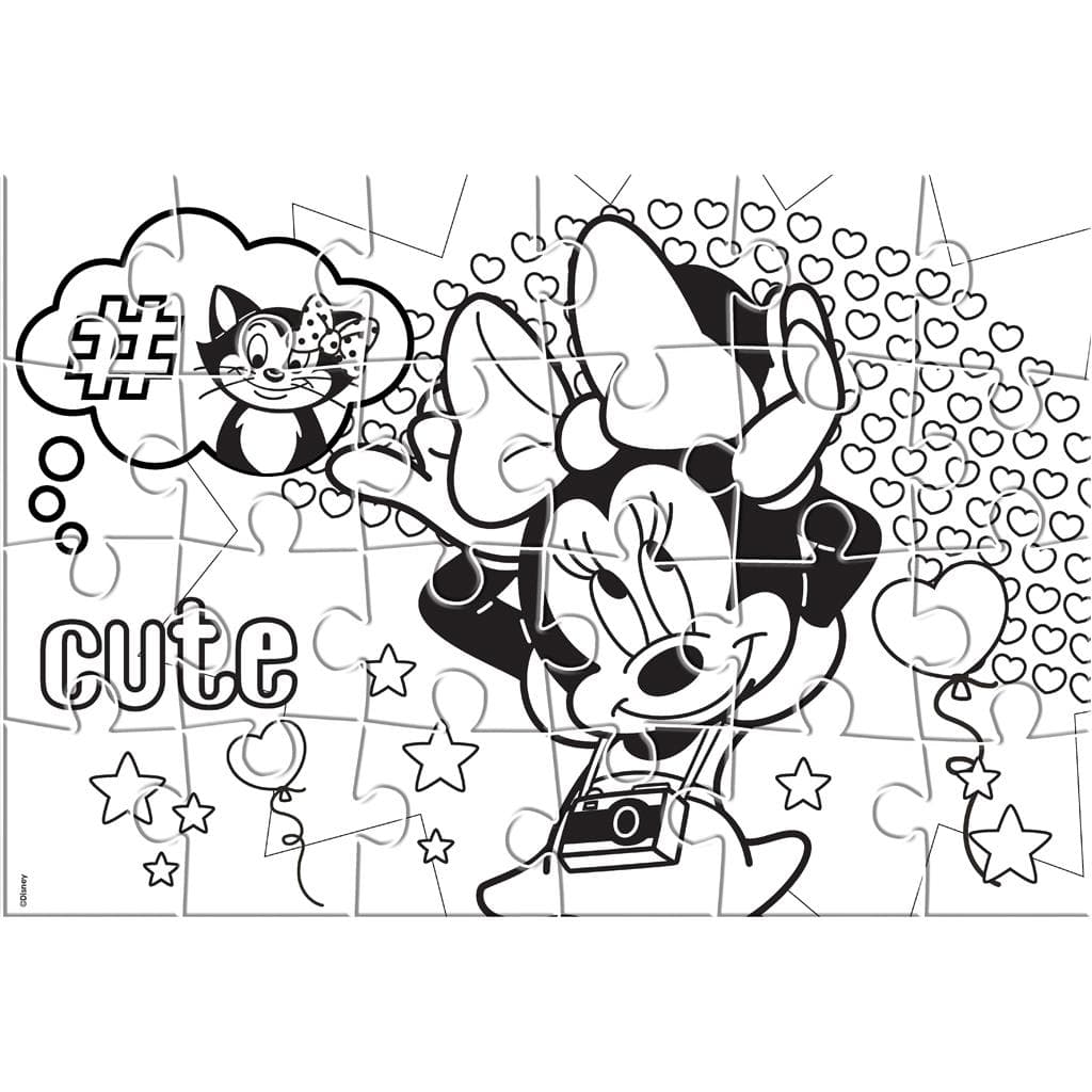 Puzzles - Disney Two in One Puzzles for colouring - (Luna) - Minnie