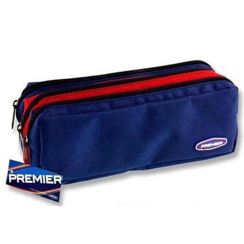 Pencil Cases - Coloured Pocket With 3 Compartments - (Premier)