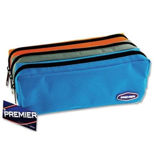 Pencil Cases - Coloured Pocket With 3 Compartments - (Premier)