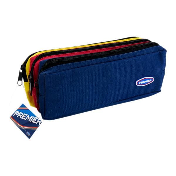 Pencil Cases - Coloured Pocket With 3 Compartments - (Premier)