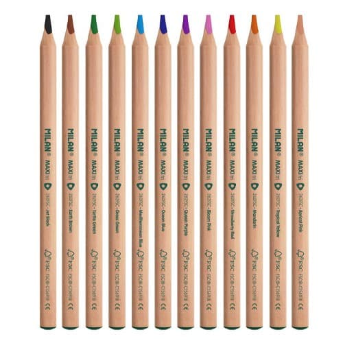 Colouring Pencils - Maxi/Jumbo Colouring Pencils Set including a sharpener - (Milan)