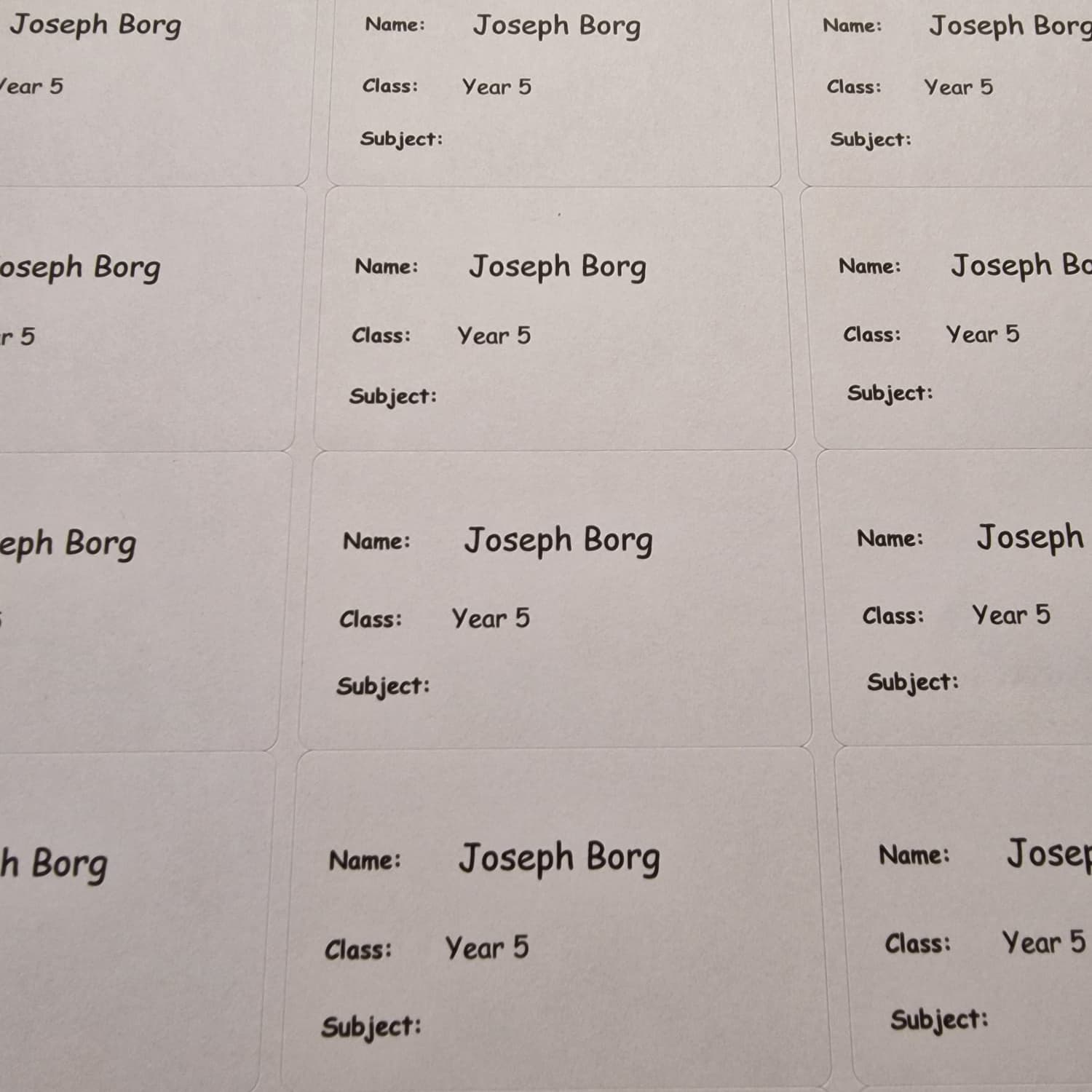 PAPER LABELS 63MM BY 38MM - Text Only