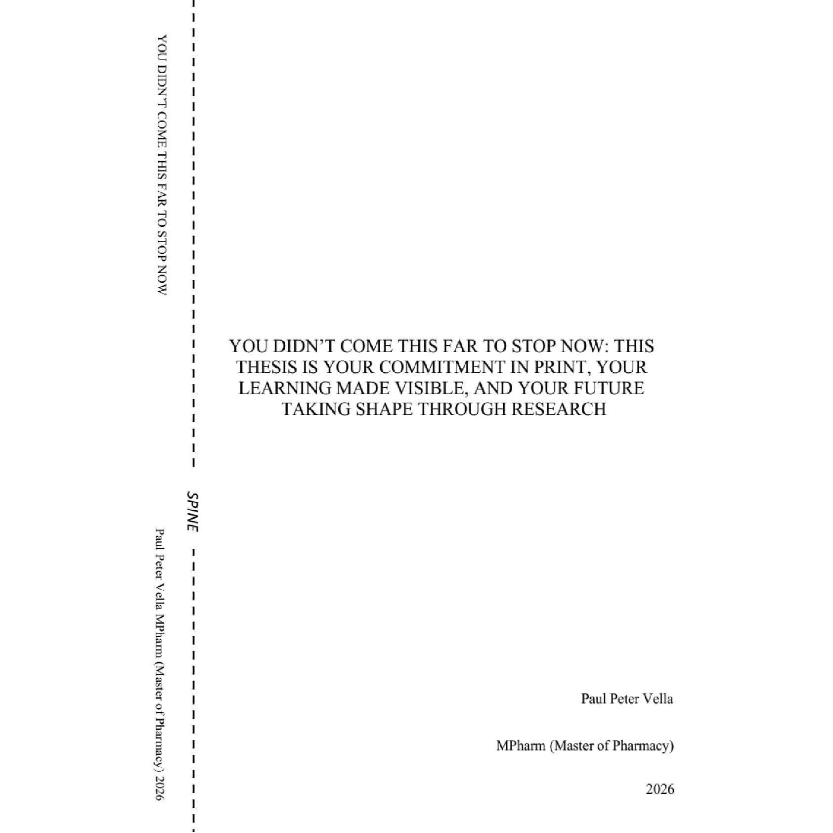 University of Malta MPharm Thesis Printing & Hard Cover Binding
