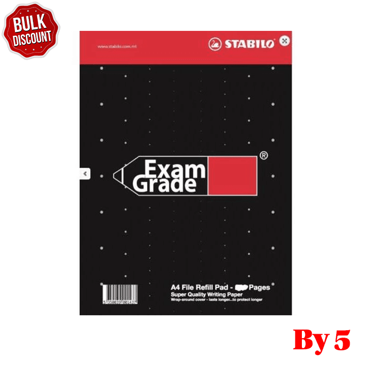 Refill Pad - Exam Grade Heat Bound A4 4 Holes- (Stabilo) - Pack of 5