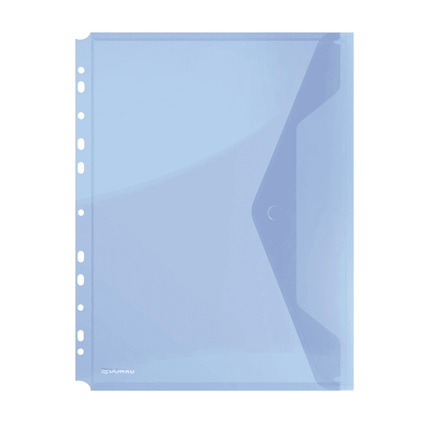 Folders - Transparent Button Folder A4 with Punched Holes - (Donau)