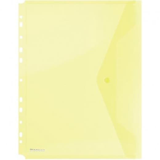 Folders - Transparent Button Folder A4 with Punched Holes - (Donau)