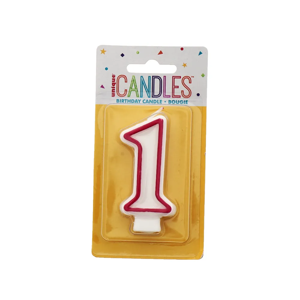 Numbered Birthday Candles 1 - (Unique)