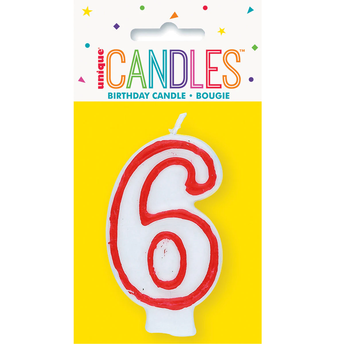 Numbered Birthday Candles 6 - (Unique)