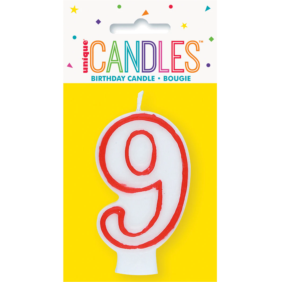 Numbered Birthday Candles 9 - (Unique)
