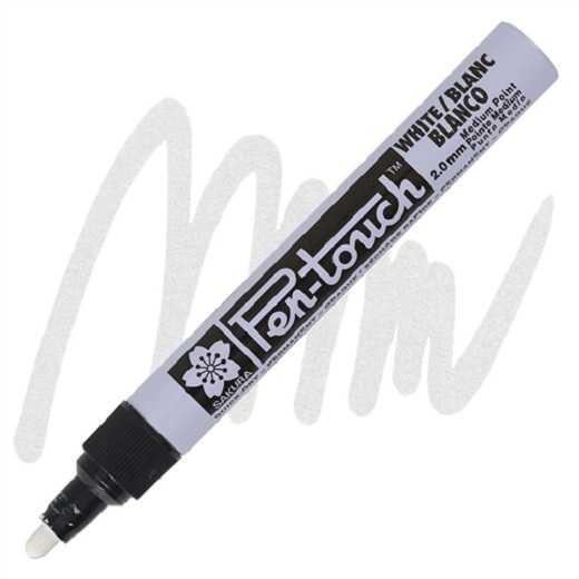 Markers - Pentouch White Permanent Marker 2mm