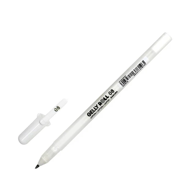 Pens - White Gel Pen 0.8mm - (Gelly Roll)