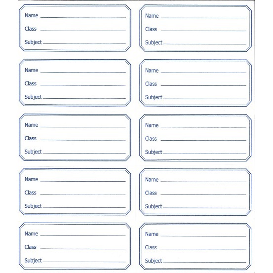 Labels - Name/Class/Subject with adhesive
