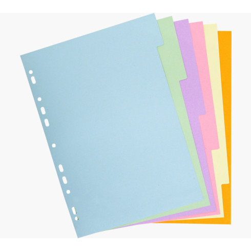 Dividers - Cardboard Dividers Coloured A4 - (Exacompta) - By 6
