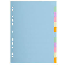 Dividers - Cardboard Dividers Coloured A4 - (Exacompta) - By 12