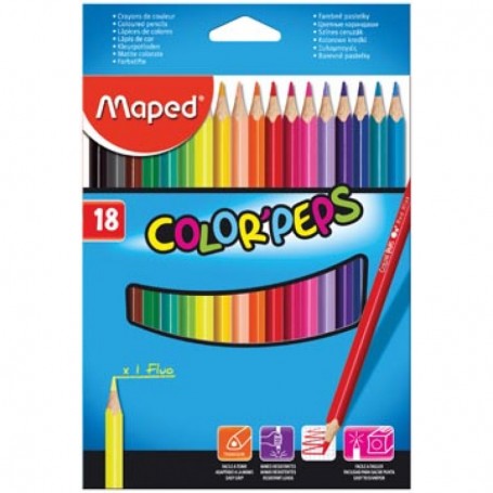 Colouring Pencils - Triangular - (Maped) - x 18 Pencils