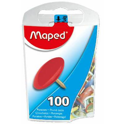 Fasteners - Coloured Thumb Tacks - (Maped)