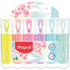 Highlighters - Pastel Pack of 6 - (Maped)