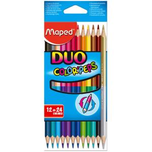 Colouring Pencils - Duo Triangular Pencil Colours - (Maped) - Pack of 12 (24 colours)