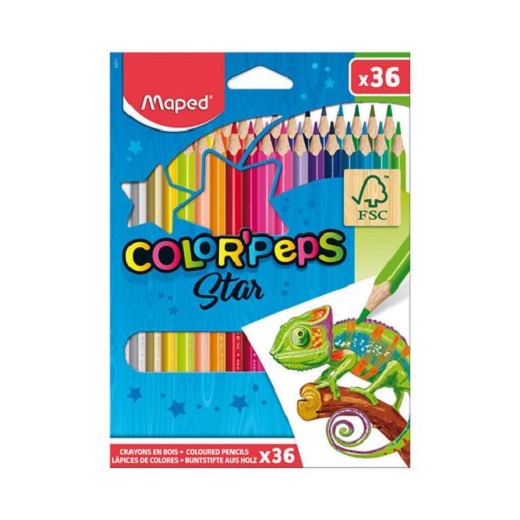 Colouring Pencils - Triangular - (Maped) - x 36 Pencils