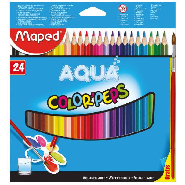 Colouring Pencils - Aquarelle Watercolour Pencils - (Maped) - Pack of 24