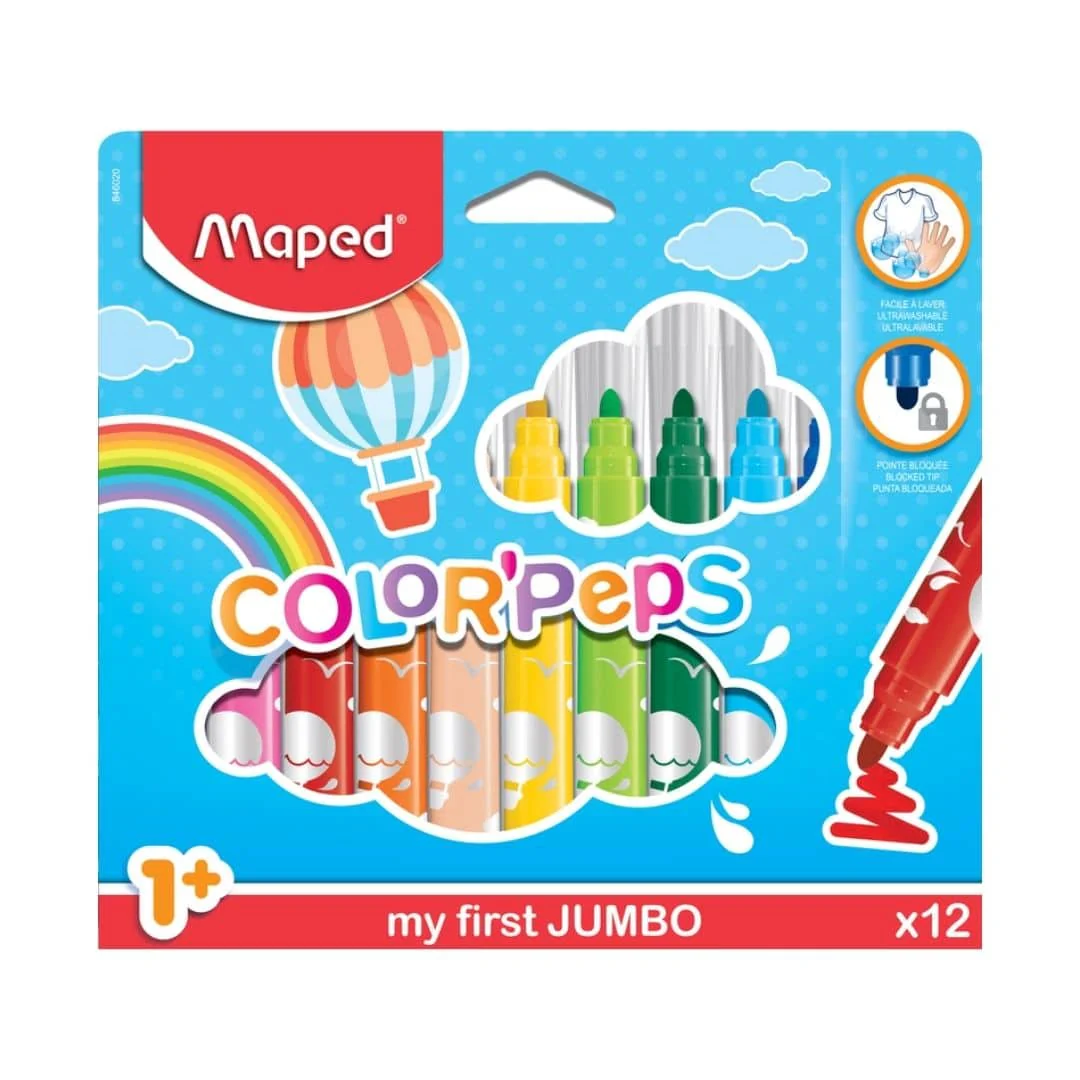 Markers - Jumbo Felt-Tip Pens - (Maped) - x12