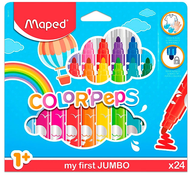 Markers - Jumbo Felt-Tip Pens - (Maped) - x24