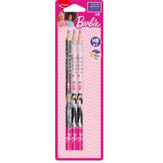 Pencils - Barbie set of 6 HB #2 Pencils - (Maped)