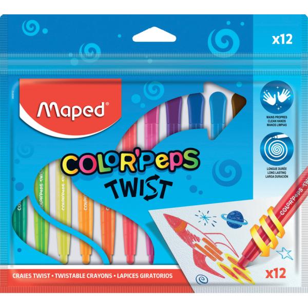 Crayons - Color'peps Twistable Crayons x12 - (Maped)