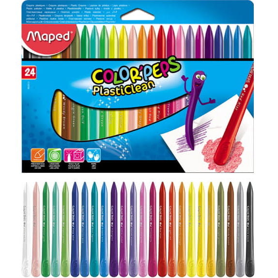 Crayons - Plastic Crayons - (Maped) - x 24 Crayons