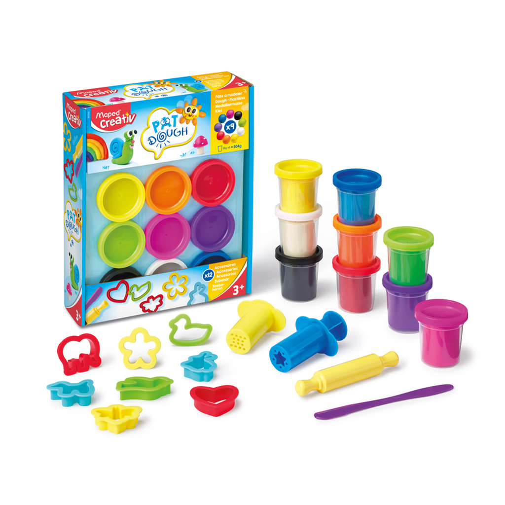 Clay - Modelling Clay Set x 9 With Fun Accessories - (Maped)