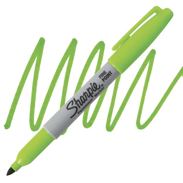 Markers - Fine Point Permanent Markers - (Sharpie) - Lime Green